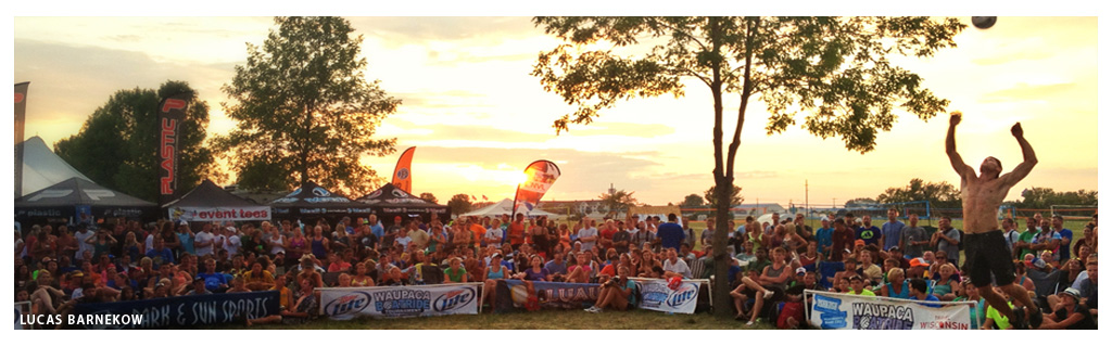 Waupaca Boatride Volleyball Tournament - 2012 Finals - Bomgren Sunset Serve